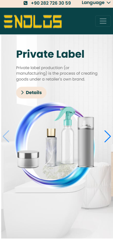Endlos Cosmetics mobil görünümü